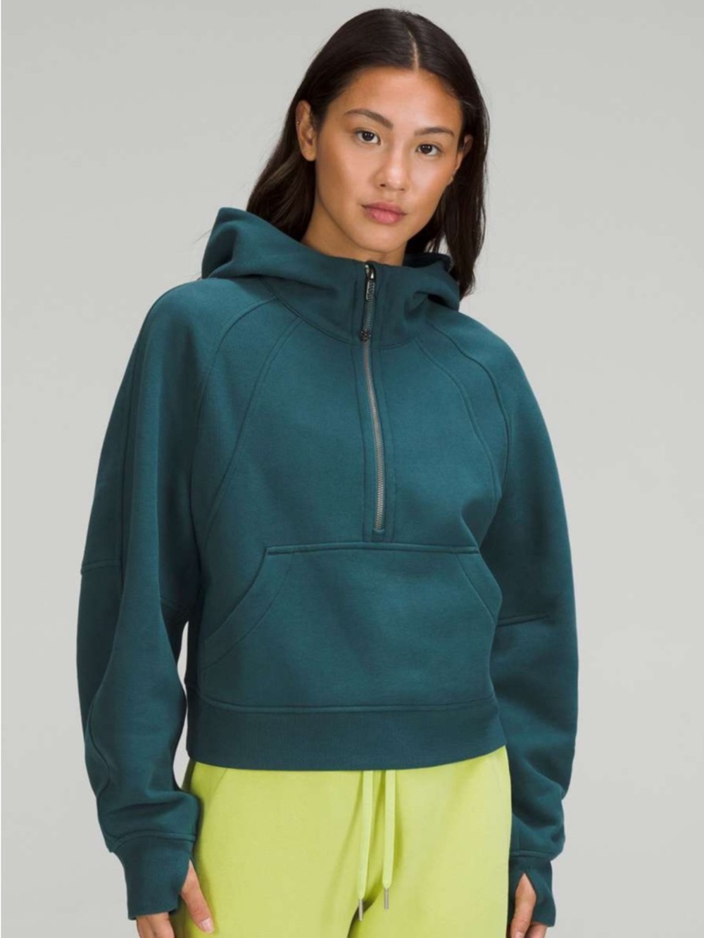 Lululemon Scuba Oversized Half-Zip Hoodie Green Jasper XS/S